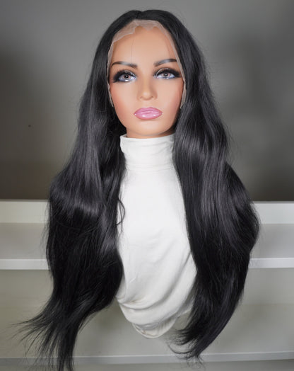 Long Natural Black Synthetic Wig Victoria
