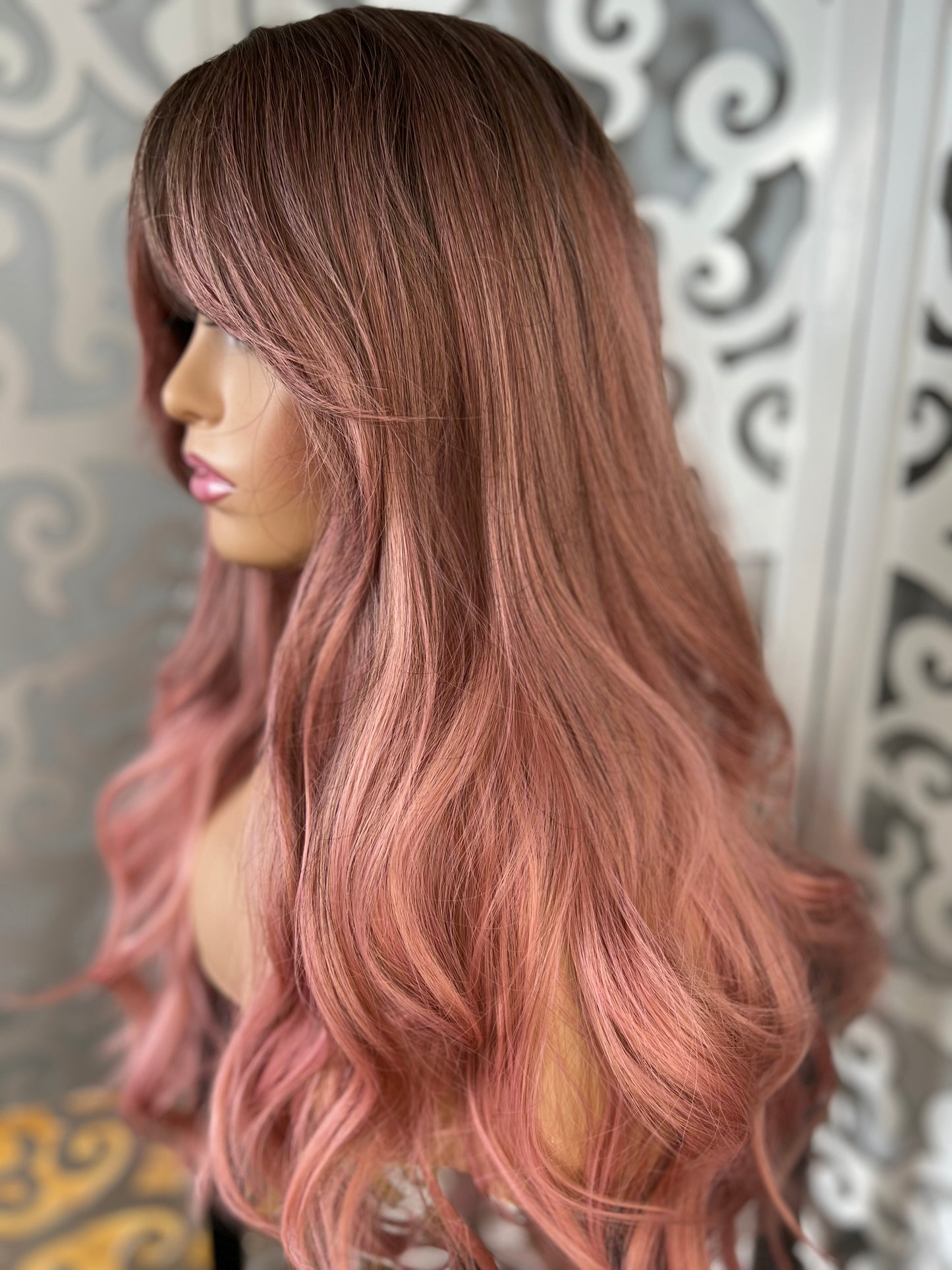 Pink Silk Top Synthetic Wig Rose dhair