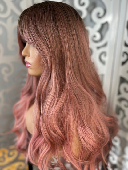 Pink Silk Top Synthetic Wig Rose