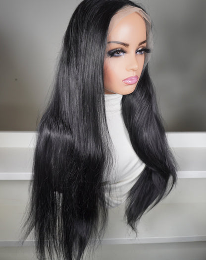 Long Natural Black Synthetic Wig Victoria