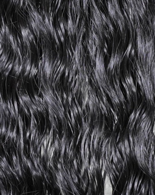 Natural Black Curly Wet Look Synthetic T Lace Wig Selena