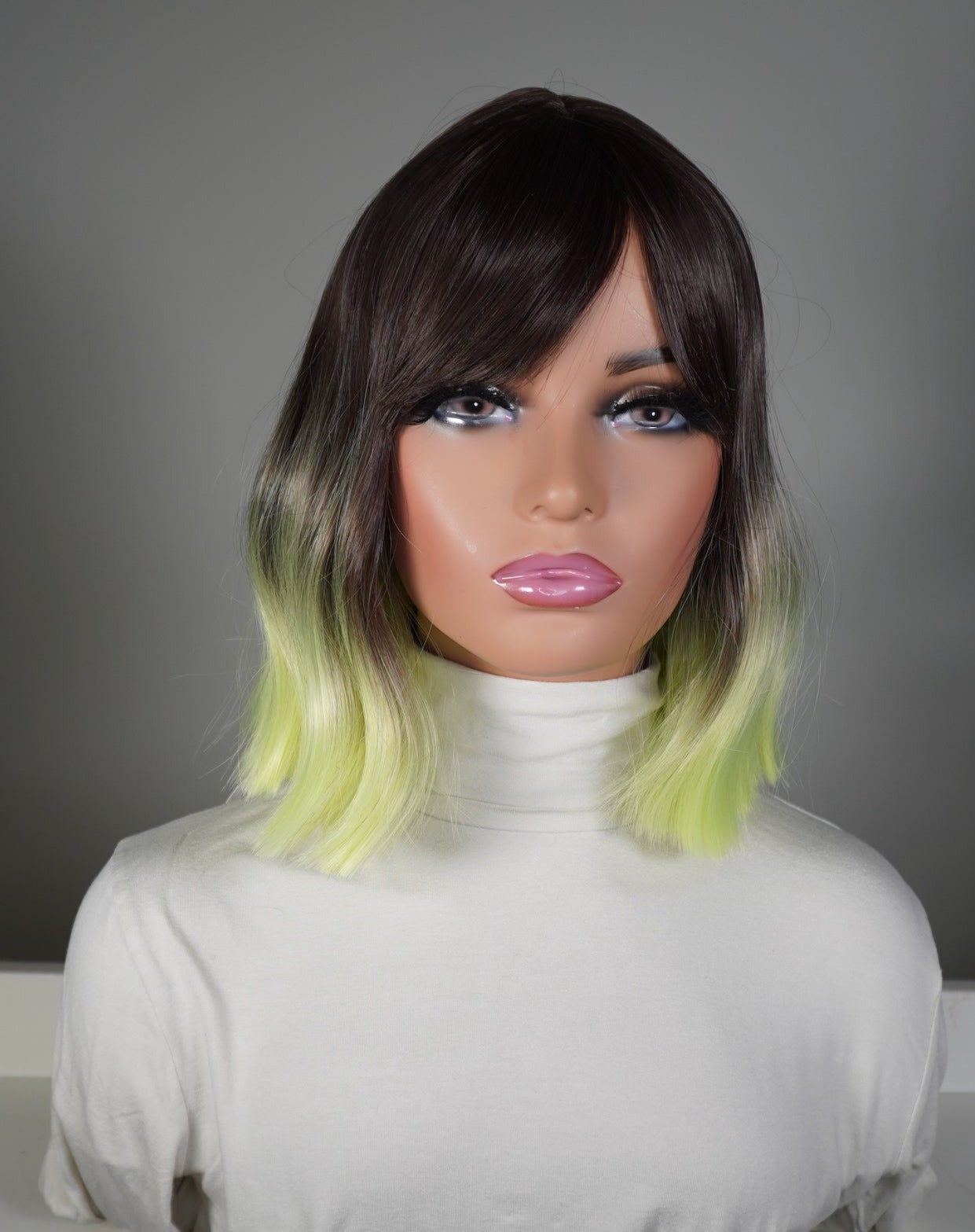 Neon Green Ombre Synthetic Wig Sandra